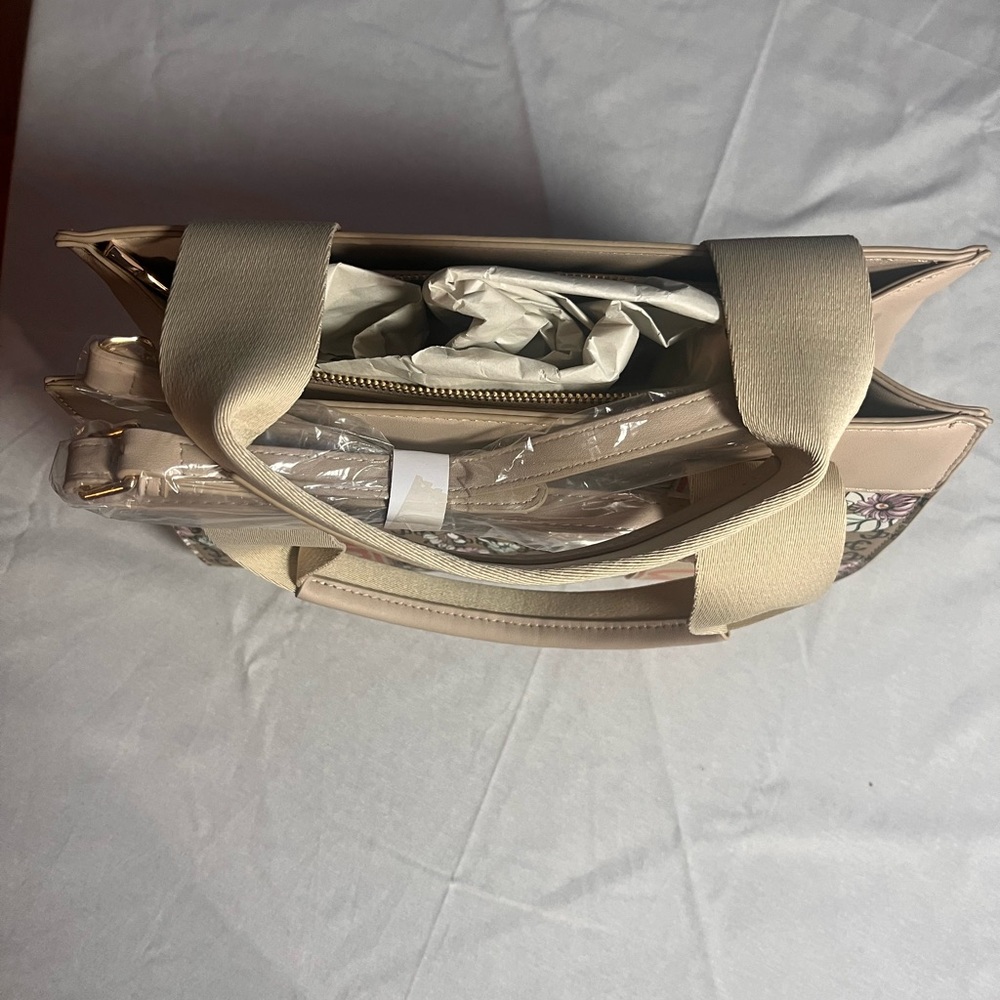 Cavalli Class Beige Floral Tote - Picture 3 of 7